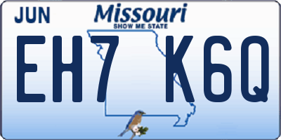 MO license plate EH7K6Q