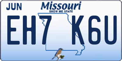 MO license plate EH7K6U