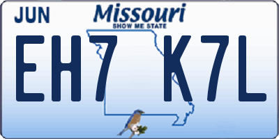MO license plate EH7K7L