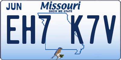 MO license plate EH7K7V
