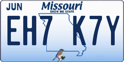MO license plate EH7K7Y