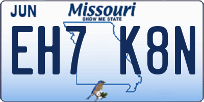 MO license plate EH7K8N