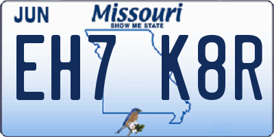 MO license plate EH7K8R