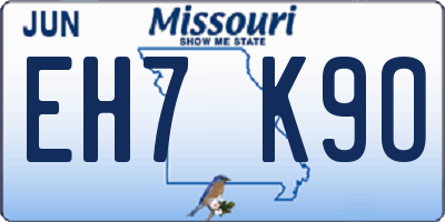 MO license plate EH7K9O