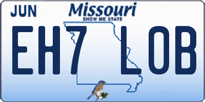 MO license plate EH7L0B