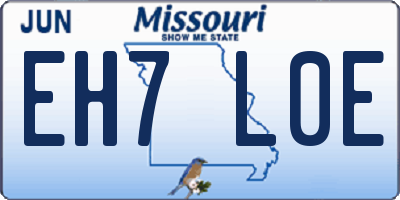 MO license plate EH7L0E