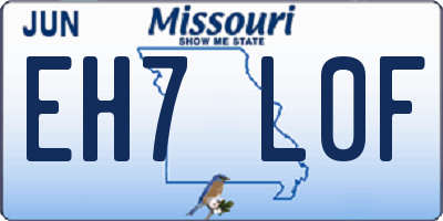 MO license plate EH7L0F