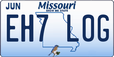 MO license plate EH7L0G