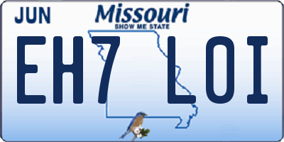 MO license plate EH7L0I