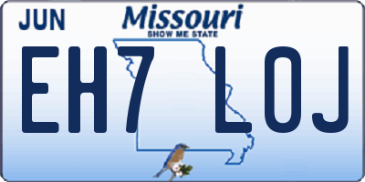 MO license plate EH7L0J