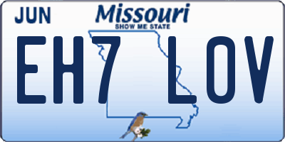 MO license plate EH7L0V