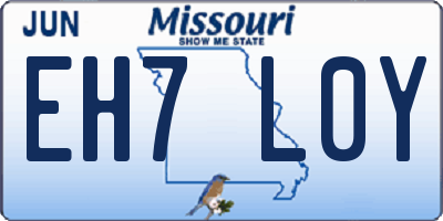 MO license plate EH7L0Y