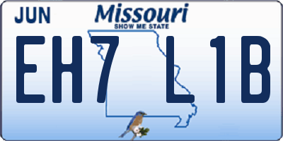 MO license plate EH7L1B