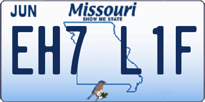 MO license plate EH7L1F