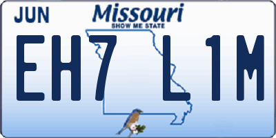 MO license plate EH7L1M
