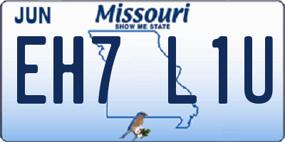 MO license plate EH7L1U
