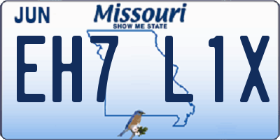 MO license plate EH7L1X
