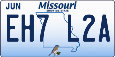 MO license plate EH7L2A