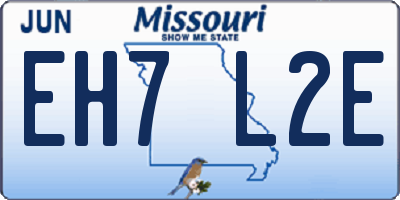 MO license plate EH7L2E