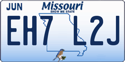 MO license plate EH7L2J