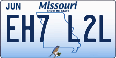 MO license plate EH7L2L
