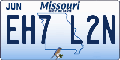 MO license plate EH7L2N