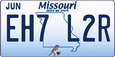 MO license plate EH7L2R