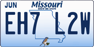 MO license plate EH7L2W