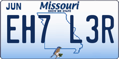 MO license plate EH7L3R