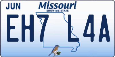 MO license plate EH7L4A