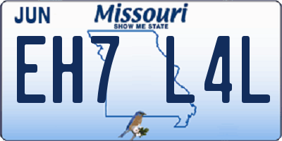 MO license plate EH7L4L