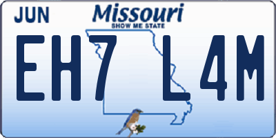 MO license plate EH7L4M