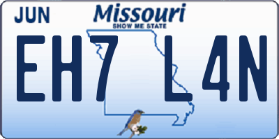 MO license plate EH7L4N