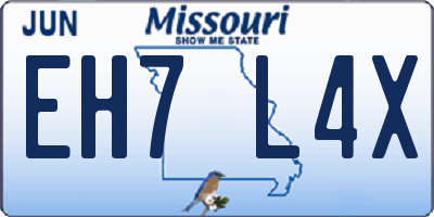 MO license plate EH7L4X