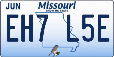 MO license plate EH7L5E