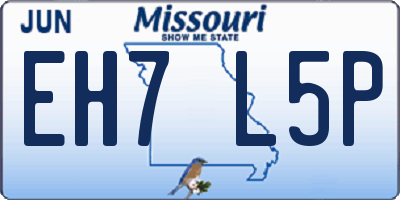 MO license plate EH7L5P