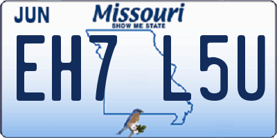MO license plate EH7L5U