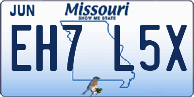 MO license plate EH7L5X