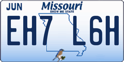 MO license plate EH7L6H