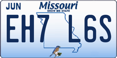 MO license plate EH7L6S