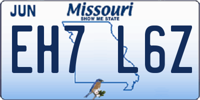 MO license plate EH7L6Z