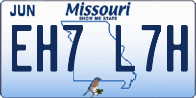 MO license plate EH7L7H