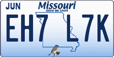 MO license plate EH7L7K