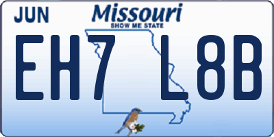 MO license plate EH7L8B