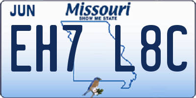 MO license plate EH7L8C