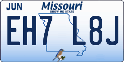 MO license plate EH7L8J