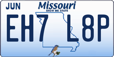 MO license plate EH7L8P
