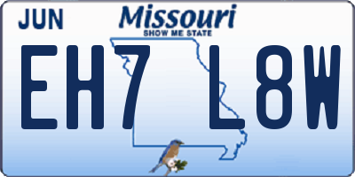 MO license plate EH7L8W