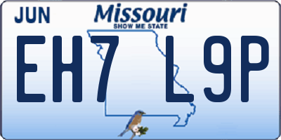 MO license plate EH7L9P