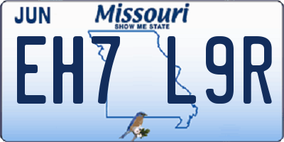 MO license plate EH7L9R